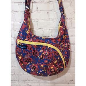 KAVU Crossbody SYDNEY SATCHEL Floral Shoulder Bag Crescent Hobo Zip Handbag